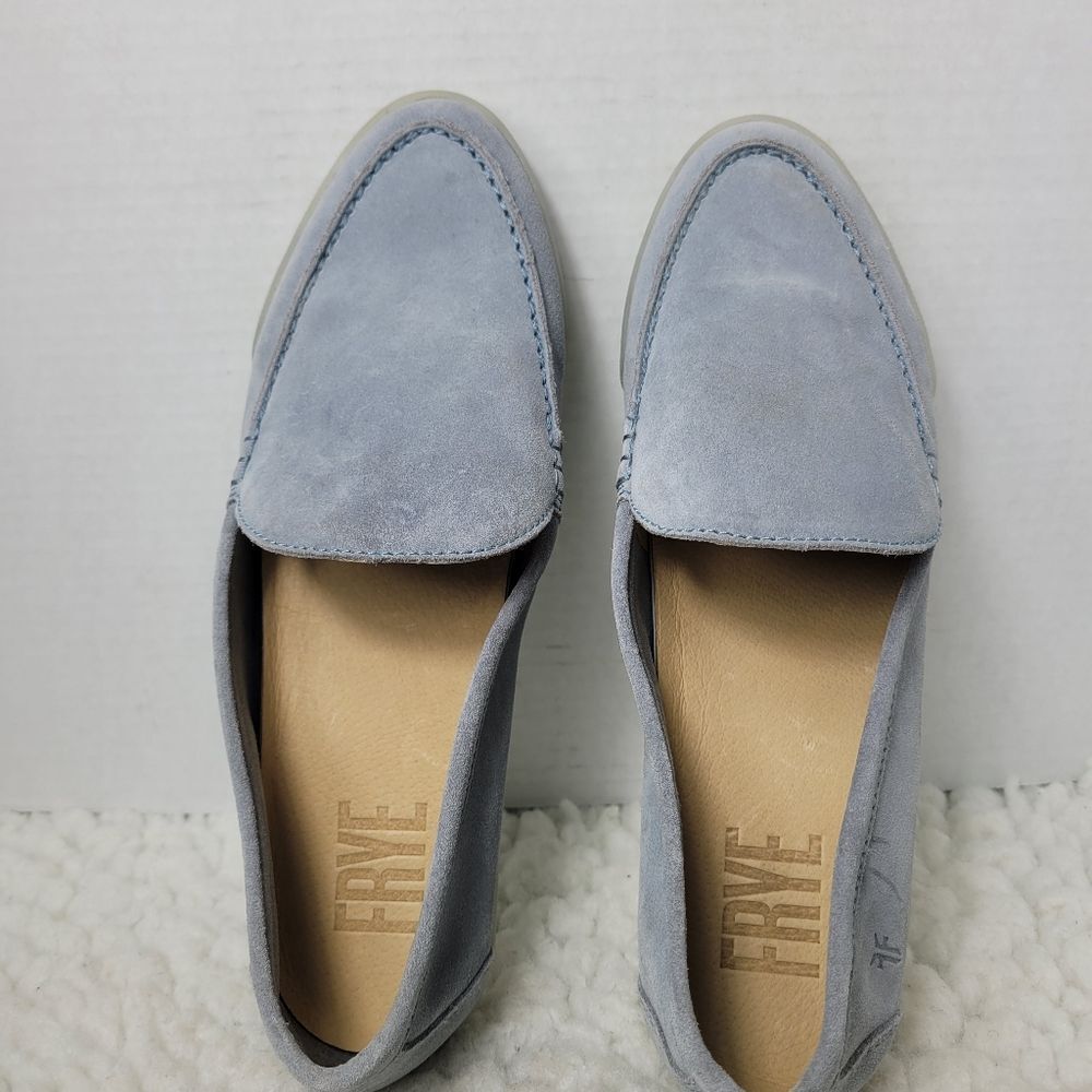 Frye Melanie Skimmer Womens Slip On Shoes Size 9 Bue Suede Almond Toe Shoes New - Picture 8 of 10